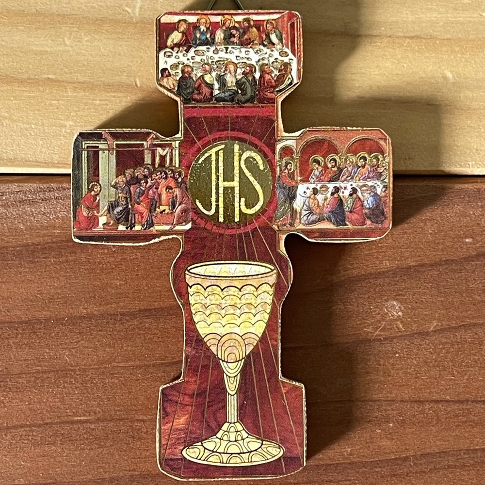 Wooden cross wall decor 3.75” Italy